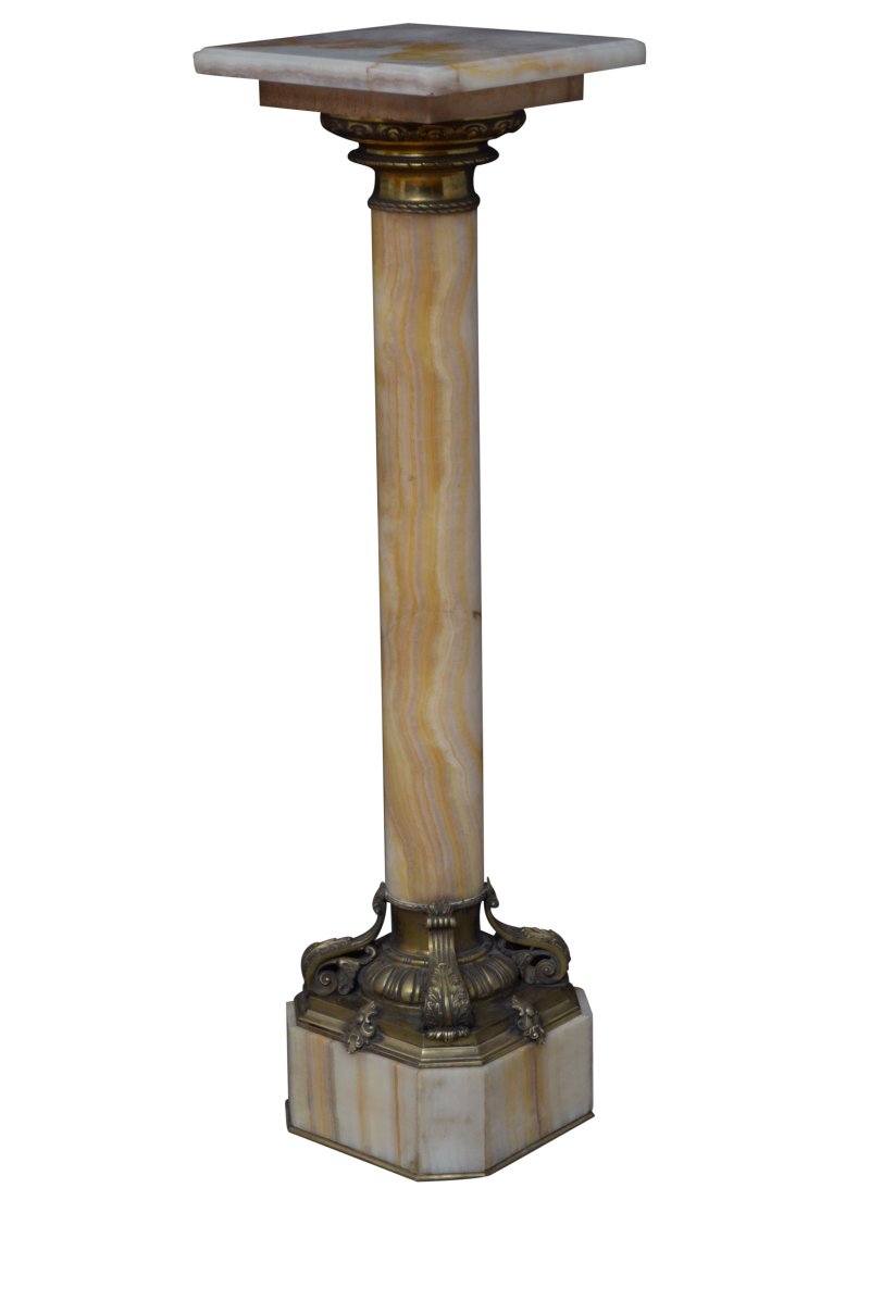 Two Superb Antique Marble Columns - Onyx Pedestals - Image 13